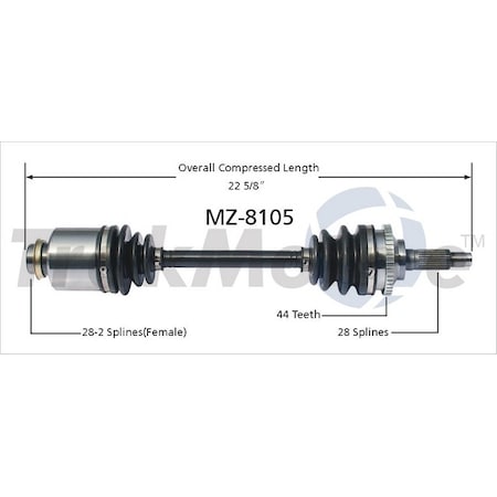 Surtrack Axle Cv Axle Shaft, Mz-8105 MZ-8105
